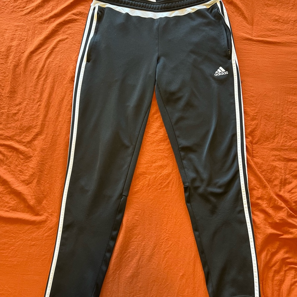 Adidas Kids Black Joggers with White Stripes